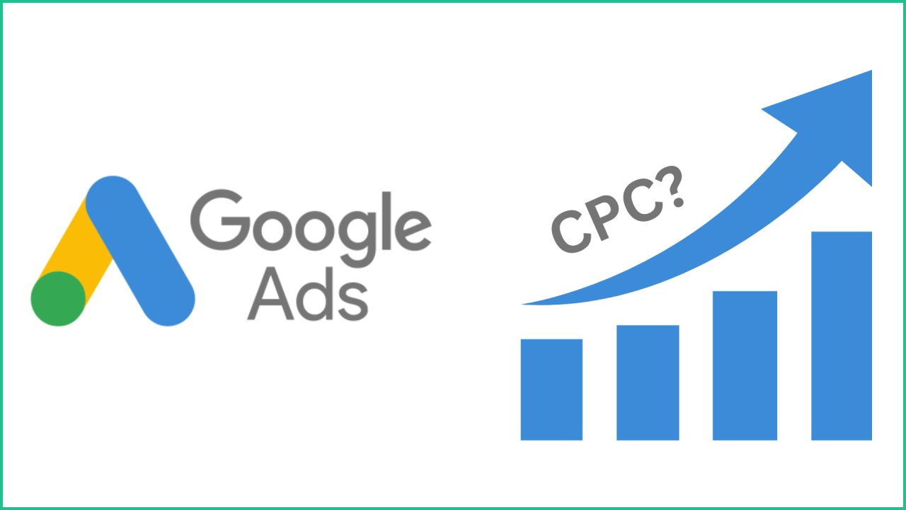 H&igrave;nh minh họa Google Ads với biểu đồ tăng trưởng v&agrave; chỉ số CPC, thể hiện chi ph&iacute; mỗi lượt nhấp c&oacute; thể thay đổi theo mức độ cạnh tranh.