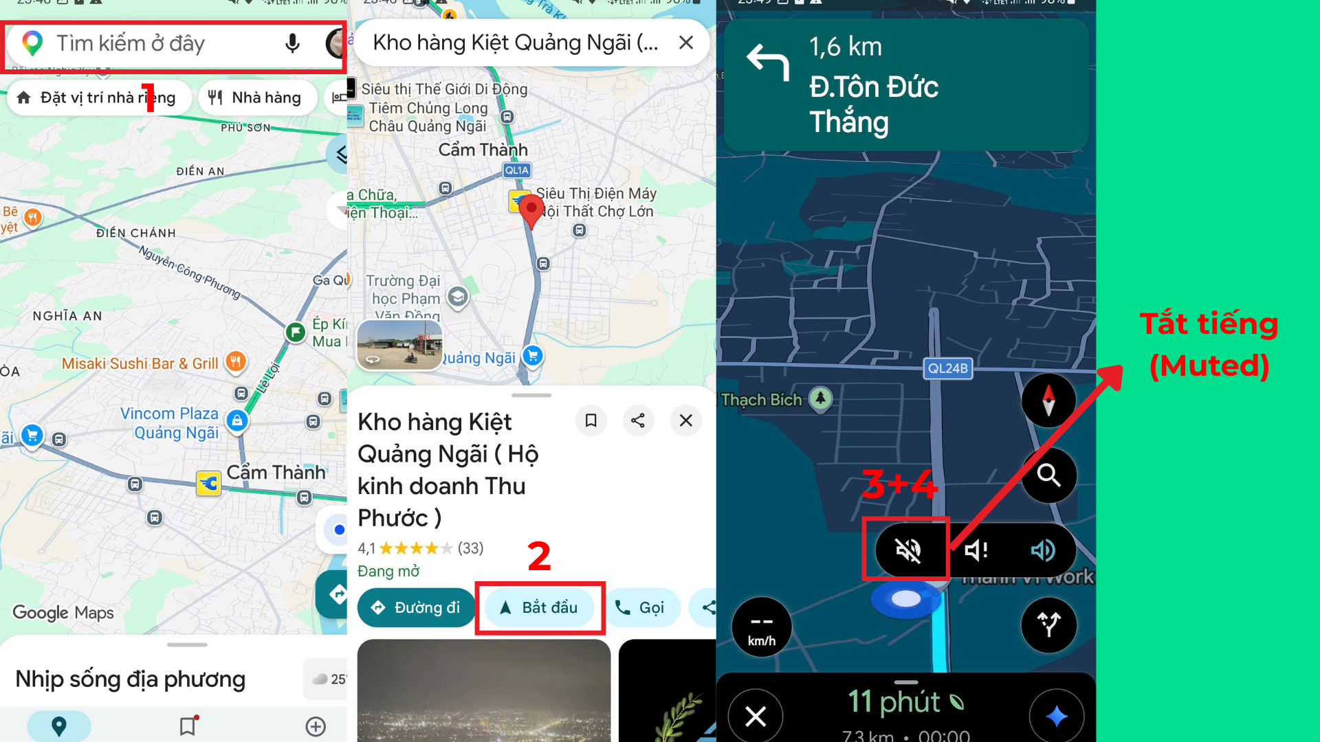 Google Maps không phát hướng dẫn bằng giọng nói khi biểu tượng loa đang ở trạng thái tắt tiếng