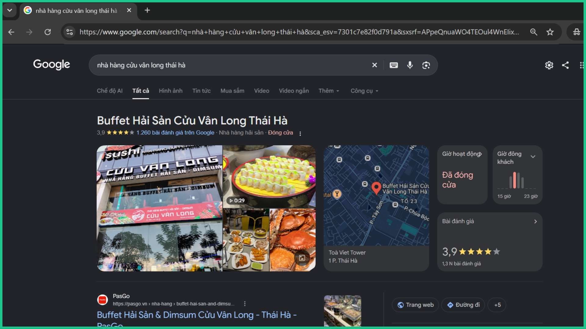 kiểm tra trạng th&aacute;i x&aacute;c minh doanh nghiệp tr&ecirc;n google maps